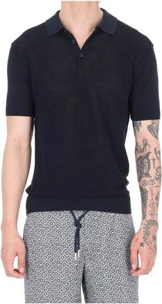 Orlebar Brown Burnham Tie Stitch Polo - Heren - Polos - Blauw - XL - Katoen - Tops