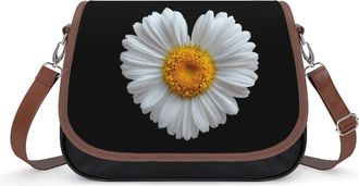 Generic Daisy Flower Heart Small Womens Crossbody Bags Shoulder Handbag with Adjustable Strap for Travel