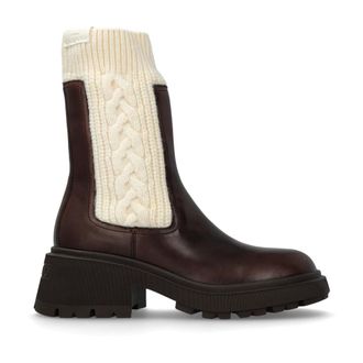 Jimmy Choo London Tamia Flat - Dames - Chelseaboots - Bruin - 41 EU - Wol - Schoenen
