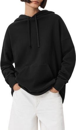 AllSaints Etti Scrunch Cotton Hoodie in Black at Nordstrom Rack, Size Medium