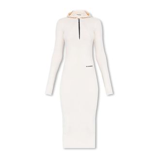 Jil Sander Kleedjes, Dames, Beige, M, Wol, Hoodie Jurk