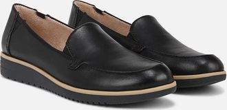 Naturalizer Womens Soul Naturalizer Idea Loafer Black Faux Leather Moc Toe Shoes RHS6598