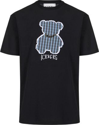 Iceberg T-shirt met Logo Appliqu&eacute; - Heren - T-shirts - Zwart - S - Katoen - Tops