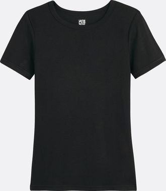 La Redoute Collections T-shirt met ronde hals en korte mouwen