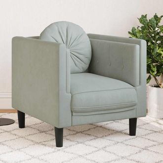 vidaXL Sill&oacute;n Con Coj&iacute;n Terciopelo Gris Claro Vidaxl