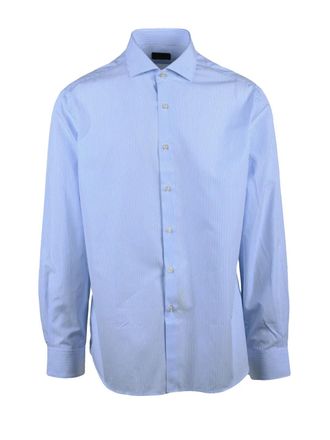 Ambrosio White Light Blue Striped Shirt