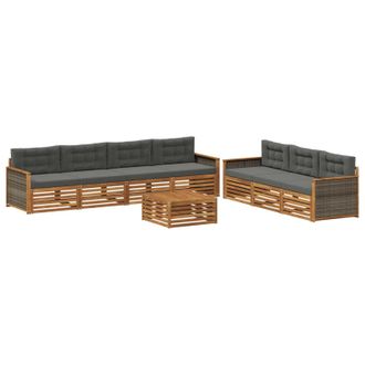 vidaXL Conjunto De Sof&aacute;s De Exterior 8 Uds. Natural Y Antracita Vidaxl