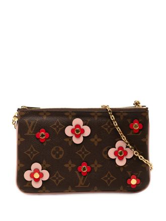Louis Vuitton 2018 Monogram Blooming Flowers Double Zip Pochette crossbody bag - Brown