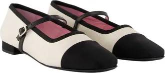 Carel Womens Gisele Ballerinas - Carel Leather White Calfskin Shoes Flat-Shoes