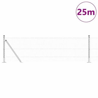 Berkfield Home Hexagon Fence 0.6x25 m Galvanised Steel in Silver
