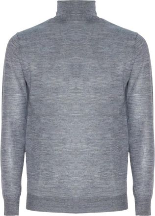 KANGRA Grijze Wollen Hoge Kraag Trui - Heren - Coltruien - Grijs - 3XL - Wol - Truien & Vesten