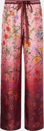 Gucci Pantaloni in seta a gamba larga