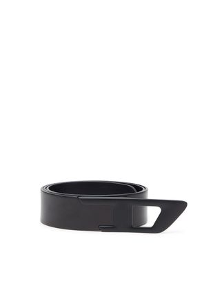 Diesel 4 cm leather belt with metal D buckle - Belts - Unisex - Black