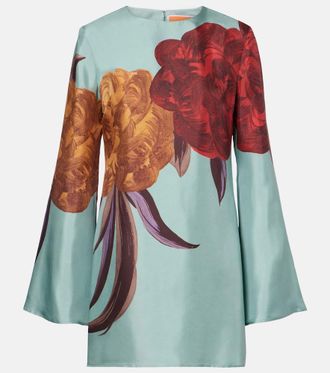 La DoubleJ Supremes Swing floral silk minidress