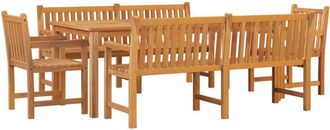 vidaXL Juego De Comedor Para Jard&iacute;n 5 Piezas Madera Maciza De Teca Vidaxl