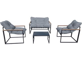 Habitat et Jardin Muebles De Jard&iacute;n jules - 4 Plazas - Gris/negro
