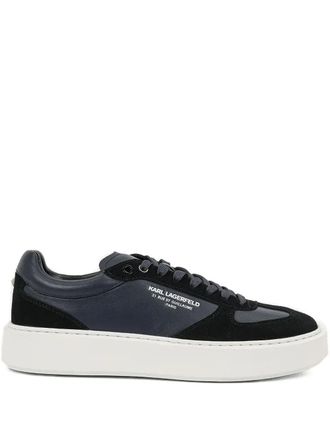 Karl Lagerfeld logo-print leather sneakers - Black