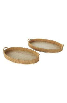 Uma Set of 2 Oval Trays in Natural at Nordstrom Rack