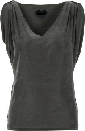 Roberto Ricci Design Mouwloze Top van Technische Stof met V-hals - Dames - Tops zonder mouwen - Groen - S - Tops