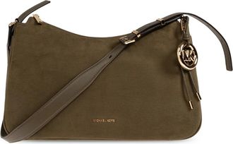 Michael Kors Tassen, Dames, Groen, ONE Size, Leer, Nolita Medium Nubuck Convertible Shoulder Bag