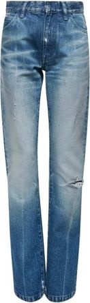 Maison Margiela Blue Straight High Rise Jeans