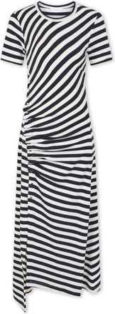 Paco Rabanne Gedrapeerde midijurk van wol - Dames - Casual kleedjes - Blauw - 2XS - Wol - Kleedjes