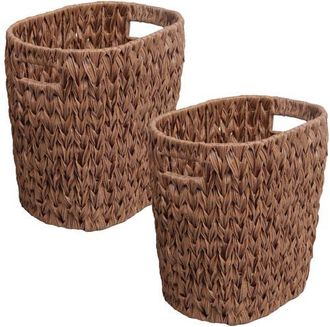 Happimess Resin 4.5-Gallon Tapered Oval Wicker Watebasket with Handles in Brown at Nordstrom