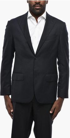 Corneliani Half Linen Virgin Wool 1-Button Blazer wit Flap Pockets size 50