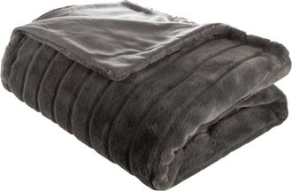 Atmosphera Atmosphera - Manta manoir De Pelo Sint&eacute;tico - Gris Oscuro 180 X 230 Cm Cr&eacute;ateur DInt&eacute;rieur