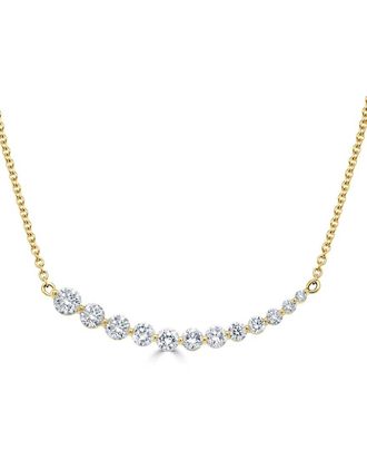 Sabrina Designs 14K 0.75 Ct. Tw. Diamond Curved Bar Graduate Necklace