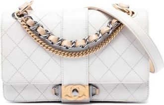 Chanel Pre-owned Vintage Satchel - Dames - Vintage Schoudertas - Wit - ONE Size - Leer - Vintage