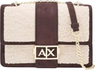 A|X Armani Exchange Medium Shoulder Bag - Dames - Schoudertassen - Bruin - ONE Size - Polyester - Tassen