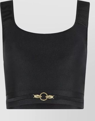 Just Cavalli cropped technical top gold tone detail