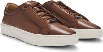 BOSS Gary low-top trainers in burnished leather