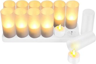 None Extsud 12 Candele Led Decorazione Natalizia, Candele Realistiche Senza Fiamma 48-60 Ore Di Funzionamento Usb Ricaricabile Illuminazione DAtmosfera Per