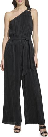 DKNY Dkny One Shoulder Plisse Jumpsuit