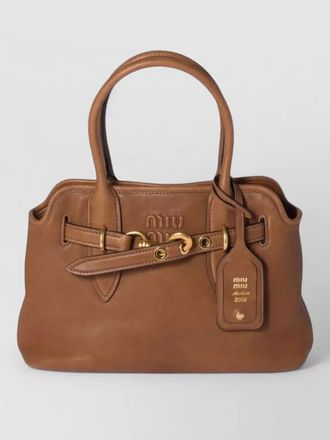 Miu Miu aventure lamb leather tote bag