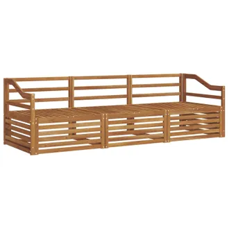 vidaXL Vidaxl Set Di Divani Da Esterno 3 Pz Naturale Legno Di Acacia