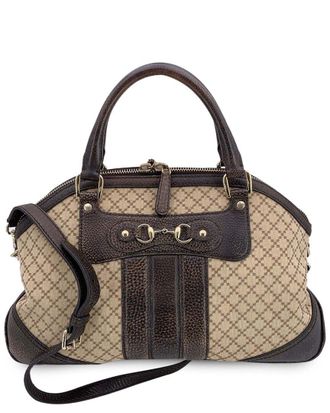 Gucci Brown Cotton Catherine Satchel (Authentic Pre-Loved)