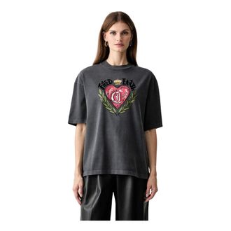 Just Cavalli Camiseta estampada de corte relajado - Tops - Mujer - Gris - M