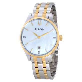 Bulova Classic Quartz White Dial Ladies Watch 98P201