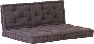 vidaXL Cojines Para Muebles De Palets 2 Unidades Algod&oacute;n Antracita Vidaxl