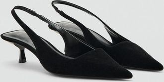 Mango Scarpe con tacco velluto nero - Donna - 35 - MANGO