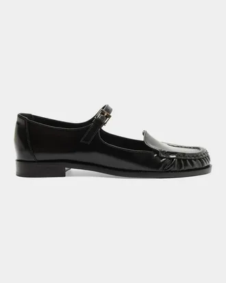 Schutz Tyla 20MM Leather Mary Jane Loafers
