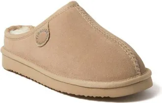 Dearfoams Fireside Greta Genuine Shearling Clog Slipper in Sand at Nordstrom, Size 10