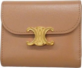Celine Brown Leather Wallet (Tri-Fold) (Pre-Owned)