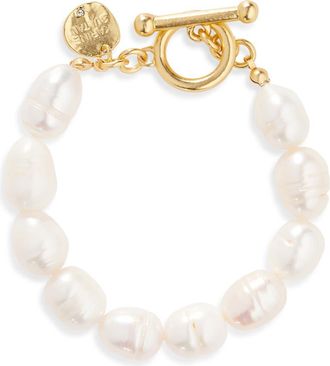 Karine Sultan Cultured Pearl Bracelet in Gold at Nordstrom