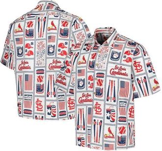 Reyn Spooner Mens Reyn Spooner White St. Louis Cardinals Americana Button-Up Shirt at Nordstrom, Size Medium