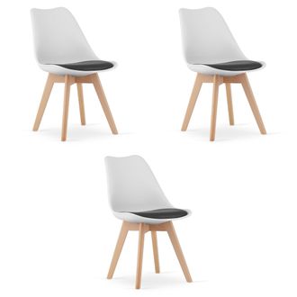 OEM Silla Mark En Blanco Y Negro / Patas Naturales X 3