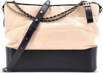 Chanel Gabrielle Quilted Aged Calfskin Large hobo bag - Beige